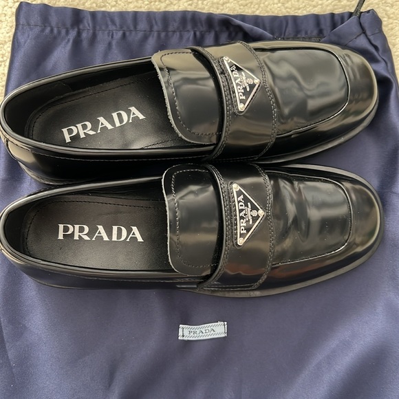 Prada Women’s Black Patent Leather Loafers - Picture 3 of 5